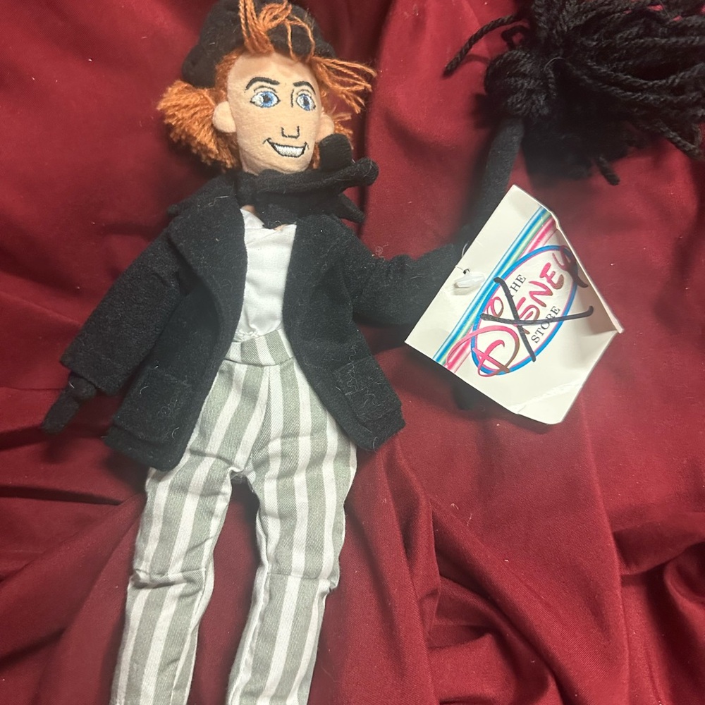 Disney‎ Stuffed Toy with Black Coat and Gray Striped Pants